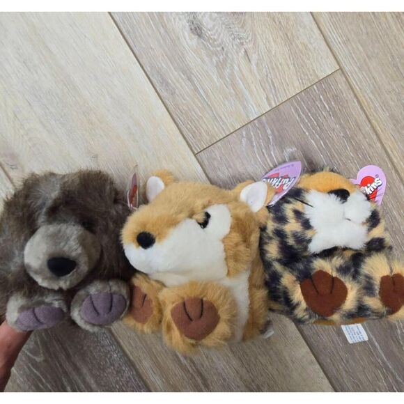 9 Puffkins Vintage plush stuffed animals dogs,deer, Kuala,  beaver, zebra, puffi - Picture 4 of 15